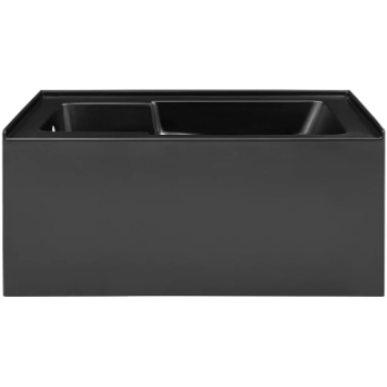 Left-Hand Drain Alcove Bathtub with Apron in Matte Black